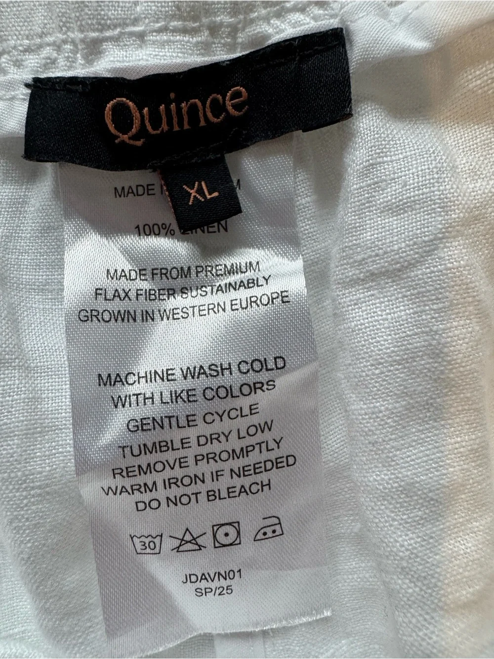 Quince White Wide-Leg Linen Pants